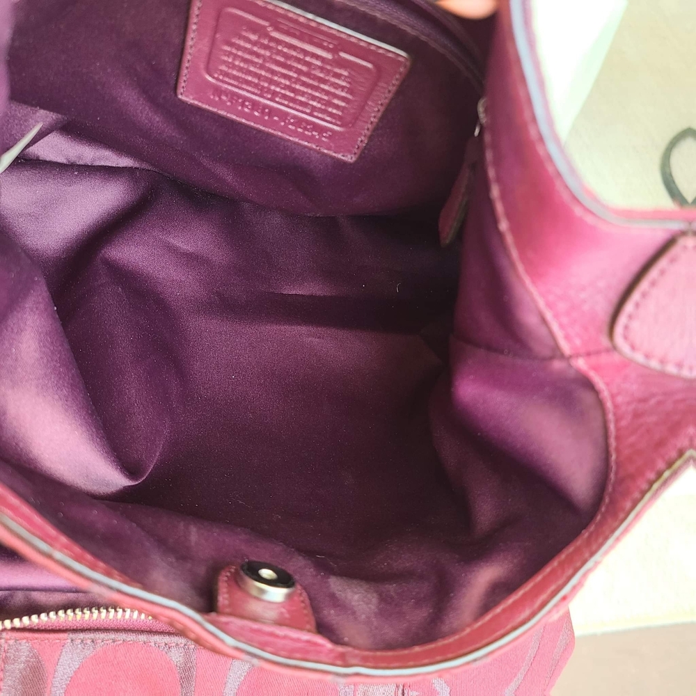 Coach Handbag Berry and Silver Sig Campbell Hobo - Picture 11 of 12